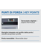 Armadio congelatore nero con interno in termoformato - Lt. 600 - Refrigerazione statica -22°/-18°C - cm 77,5x74,4x190h