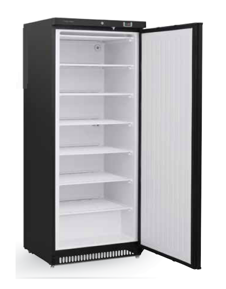 Armadio congelatore nero con interno in termoformato - Lt. 600 - Refrigerazione statica -22°/-18°C - cm 77,5x74,4x190h