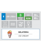 Vetrina da banco per N°3 vaschette gelato in acciaio verniciato bianco- Lt.78 -refrigerazione statica -16°/18*C- cm 67x75x39,2h