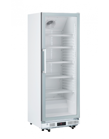 Vetrina bevande refrigerata colore bianco - Lt. 350 - Refrigerazione Roll-Bond +1°/+10° - Classe D - cm 68,5x68x175,5h