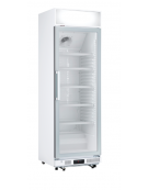 Vetrina bevande refrigerata con opalina colore bianco - Lt. 350 - Refrigerazione Roll-Bond +1°/+10° - Classe D - cm 68,5x68x194h