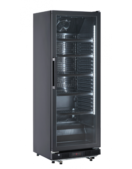 Vetrina bevande refrigerata colore nero - Lt. 350 - Refrigerazione Roll-Bond +1°/+10° - Classe D - cm 68,5x68x175,5h