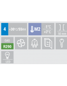 Vetrina bevande ventilata +1°/+10°C, in acciaio verniciato bianco con doppia porta a battente - Lt 1147 - cm 135x73,4x203,5h