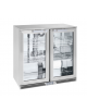 Frigo retrobanco per bevande ventilato +2°/+10°C, in acciaio AISI 304 con 2 porte vetro a battente - Lt. 215 - cm 90x54,2x86,5h