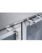 Frigo retrobanco per bevande ventilato +2°/+10°C, in acciaio AISI 304 con 3 porte vetro a battente - Lt. 330 - cm 135x54,2x86,5h