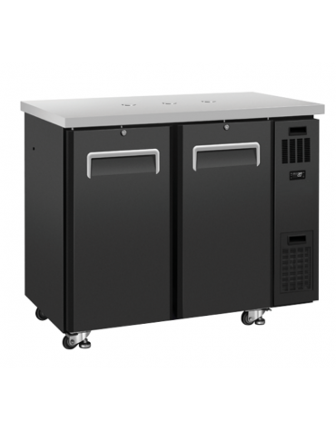 Banco birra alla spina in acciaio verniciato nero - N°6 fusti da Lt 20 - Refrigerazione ventilata +1°/+5°C - cm 123x64x99,4h