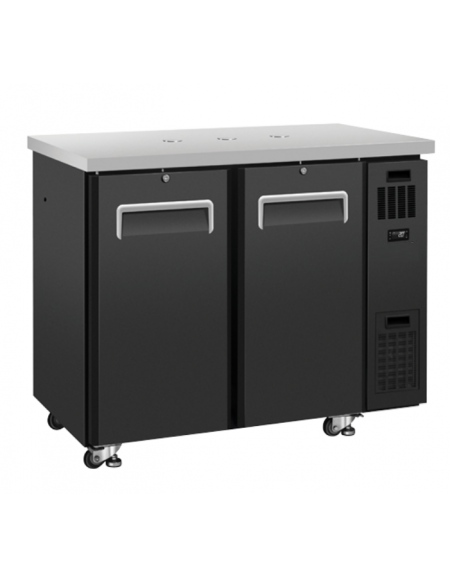Banco birra alla spina in acciaio verniciato nero - N°6 fusti da Lt 20 - Refrigerazione ventilata +1°/+5°C - cm 123x64x99,4h