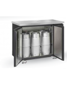 Banco birra alla spina in acciaio verniciato nero - N°6 fusti da Lt 20 - Refrigerazione ventilata +1°/+5°C - cm 123x64x99,4h