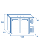 Banco birra alla spina in acciaio verniciato nero - N°6 fusti da Lt 20 - Refrigerazione ventilata +1°/+5°C - cm 123x64x99,4h