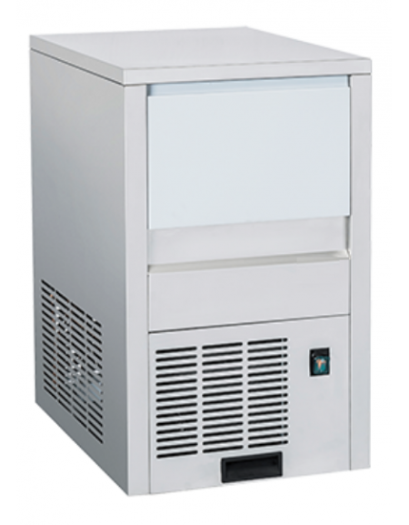 Fabbricatore di ghiaccio a cubetto cavo in acciaio inox - Produzione giornaliera Kg 25 - contenitore Kg 6 – cm 36,4x49,5x60,1h