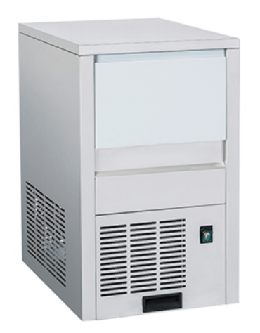 Fabbricatore di ghiaccio a cubetto cavo in acciaio inox - Produzione giornaliera Kg 30 - contenitore Kg 6 – cm 36,4x49,5x60,1h