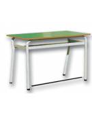 Banco biposto con poggiapiedi e sottopiano in lamiera saldato - STRUTTURA Ø mm.28 - CM 120X50X76H - GRANDEZZA 6