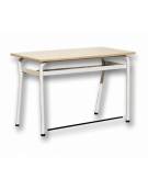 Banco biposto con poggiapiedi e sottopiano in lamiera saldato - STRUTTURA Ø mm.28 - CM 120X50X76H - GRANDEZZA 6