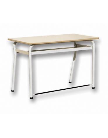 Banco biposto con poggiapiedi e sottopiano in lamiera saldato - STRUTTURA Ø mm.28 - CM 120X50X76H - GRANDEZZA 6