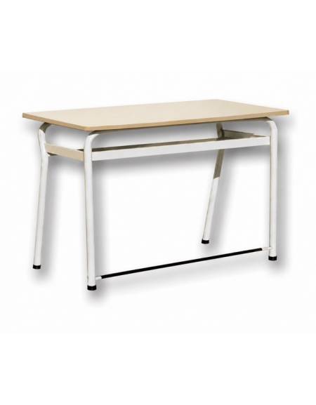 Banco biposto con poggiapiedi e sottopiano in lamiera saldato - STRUTTURA Ø mm.28 - CM 120X50X76H - GRANDEZZA 6