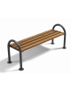 Panchina senza schienale per parco, 2 fianchi in ghisa sferoidale - doghe di legno esotico - cm 190x54x63h