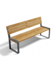 Panchina con schienale per parco -  fianchi quadrati in lamiera Dkp e doghe di pino nordico - cm 190x58x86h