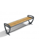 Panchina senza schienale per parco - fianchi in alluminio e doghe di legno di pino nordico - cm 190x48x55h