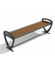 Panchina senza schienale per parco - fianchi in alluminio e doghe di legno esotico - cm 190x48x55h