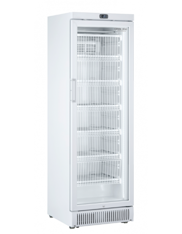 Armadio congelatore statico -15°/-25°C con porta a vetro- esterno in lamiera verniciata bianca - Classe D - cm 59,5x63,8x185,9h
