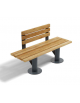 Panchina con schienale ridotto per parco - struttura in lamiera Dkp e doghe in legno di pino nordico - cm 190x54x81h