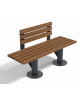 Panchina con schienale ridotto per parco - struttura in lamiera Dkp e doghe in legno esotico - cm 190x54x81h