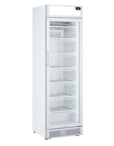 Armadio congelatore statico -15°/-25°C con opalina e porta a vetro - esterno in lamiera verniciata bianca - cm 59,5x63,8x198,4h