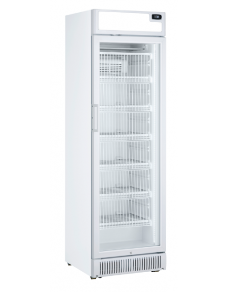 Armadio congelatore statico -15°/-25°C con opalina e porta a vetro - esterno in lamiera verniciata bianca - cm 59,5x63,8x198,4h