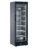 Armadio congelatore statico -15°/-25°C con porta a vetro- esterno in lamiera verniciata nera - Classe D - cm 59,5x63,8x185,9h