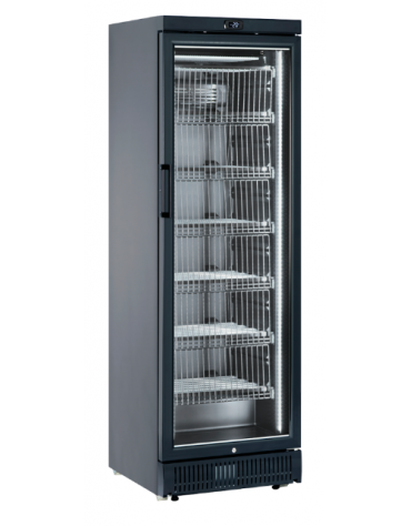 Armadio congelatore statico -15°/-25°C con porta a vetro- esterno in lamiera verniciata nera - Classe D - cm 59,5x63,8x185,9h