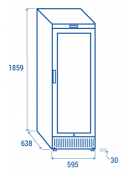 Armadio congelatore statico -15°/-25°C con porta a vetro- esterno in lamiera verniciata nera - Classe D - cm 59,5x63,8x185,9h