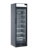 Armadio congelatore statico -15°/-25°C con opalina e porta a vetro - esterno in lamiera verniciata nera - cm 59,5x63,8x198,4h