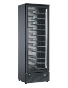 Cantina refrigerata per vino in acciaio verniciato nero - 88 bottiglie - refrigerazione ventilata +5°/+14°C - cm 60x55,8x180h
