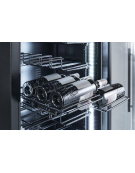 Cantina refrigerata per vino in acciaio verniciato nero - 88 bottiglie - refrigerazione ventilata +5°/+14°C - cm 60x55,8x180h