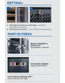 Cantina refrigerata per vino in acciaio verniciato nero - 88 bottiglie - refrigerazione ventilata +5°/+14°C - cm 60x55,8x180h