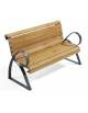 Panchina con schienale per esterno - struttura in ferro e doghe in legno di pino nordico - cm 190x73x89h