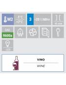 Cantina vino ventilata +5°/+14°C in acciaio verniciato nero - cornice porta in acciaio inox - 88 bottiglie - cm 60x55,8x180h
