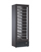 Cantina vino ventilata +5°/+14°C in acciaio verniciato nero - porta senza cornice - 88 bottiglie - cm 60x55,8x180h