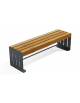 Panchina design moderno senza schienale - fianchi in lamiera Dkp e doghe di legno di pino nordico - cm 190x42x45h