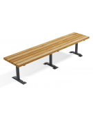 Panchina senza schienale per esterno - struttura in lamiera Dkp e doghe di legno di pino nordico - cm 200x45x45h