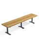 Panchina senza schienale per esterno - struttura in lamiera Dkp e doghe di legno di pino nordico - cm 200x45x45h