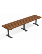 Panchina senza schienale per esterno - struttura in lamiera Dkp e doghe di legno esotico - cm 200x45x45h