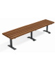 Panchina senza schienale per esterno - struttura in lamiera Dkp e doghe di legno esotico - cm 200x45x45h