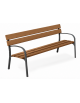 Panchina arredo design per parco -  2 fianchi con braccioli in ghisa, 5 doghe in legno esotico - cm 190x63xh77