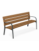 Panchina arredo design per parco - 2 fianchi con braccioli in ghisa, 6 doghe in legno esotico - cm 190x63x77h