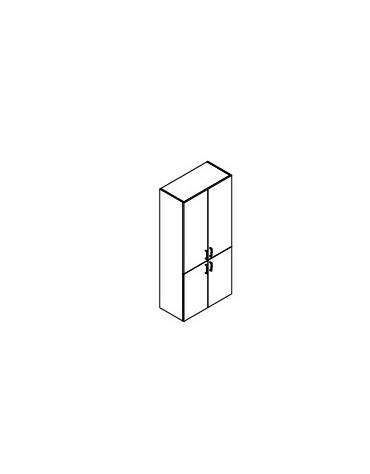 Armadio Mobile ufficio alto con 2+2 ante in legno con serratura - colori struttura e ante a scelta - cm 90x45x194,7h