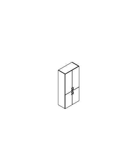 Armadio Mobile ufficio alto con 2+2 ante in legno con serratura - colori struttura e ante a scelta - cm 90x45x194,7h