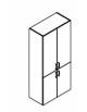 Armadio Mobile ufficio alto con 2+2 ante in legno con serratura - colori struttura e struttura a scelta - cm 90x45x194,7h