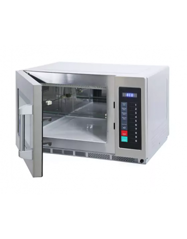 Forno professionale a microonde inox Lt. 34 - Comandi digitali, Potenza resa 1.800 watt, Piatto fisso, 2 Magnetrons