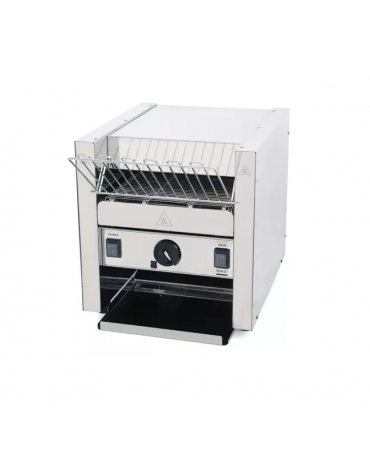 Tostapane professionale in acciaio inox a nastro orizzontale da mm 250 - 600 fette orarie - Potenza Kw 2,1